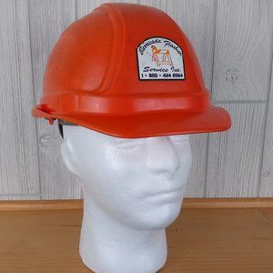 Brimmed Orange Hard Hat, Construction Helmet made by Vulcan, Costume Safety